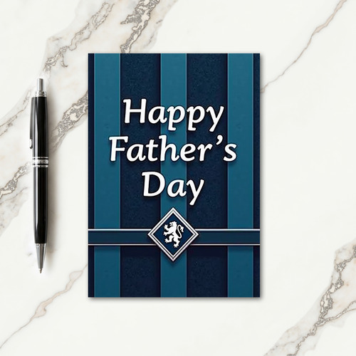 Teal Stripes Fathers Day Card