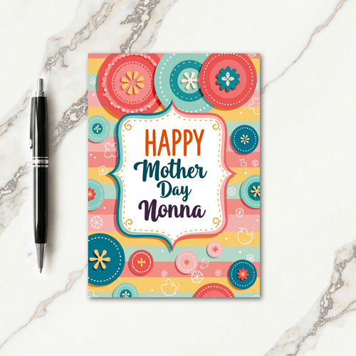 Teal Stripes Mothers Day Card