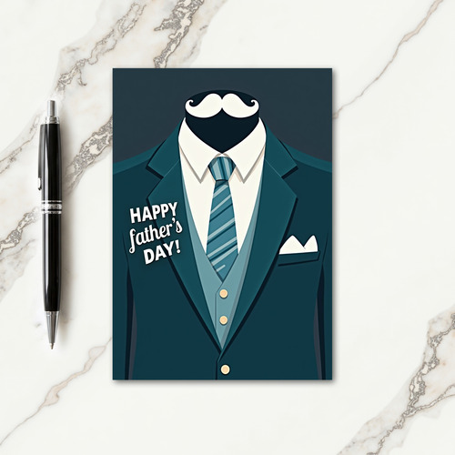 Teal Suit Fathers Day Card
