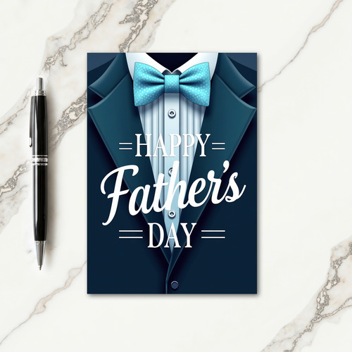 Teal Suit Happy Fathers Day Card