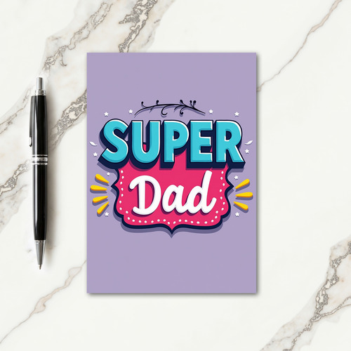 Teal Super Dad Message Card