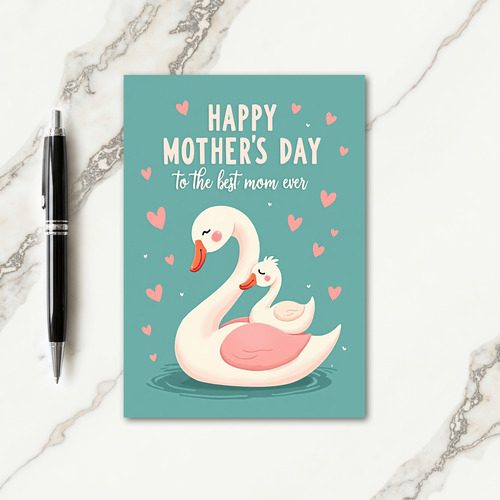Teal Swans Mothers Day Card
