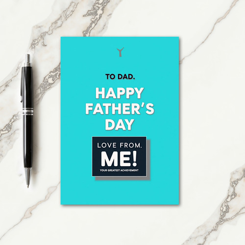 Teal Sweet Fathers Day Art Card