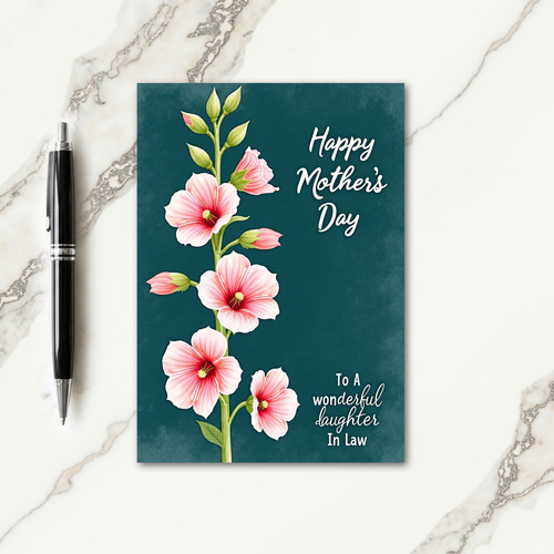 Teal Sweet Mothers Day Flowers Card
