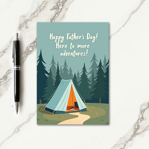 Teal Tent Fathers Day Card