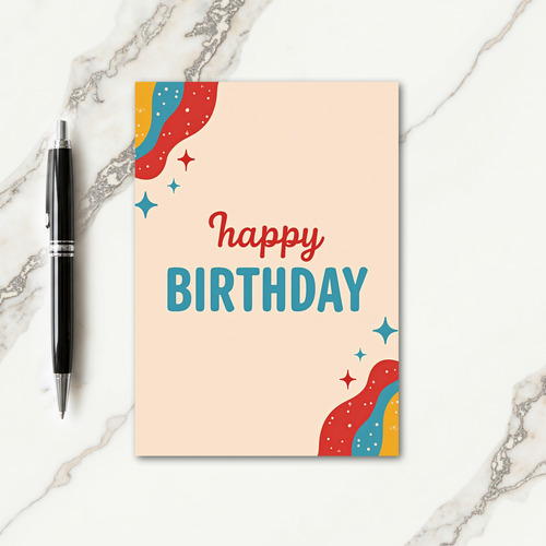 Teal Text Birthday Card