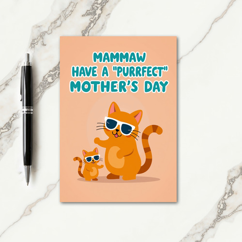 Teal Text Mothers Day Card