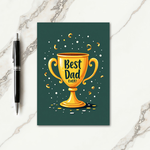 Teal Textured Best Dad Ever Card