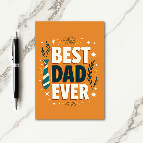 Teal Tie Best Dad Ever Card