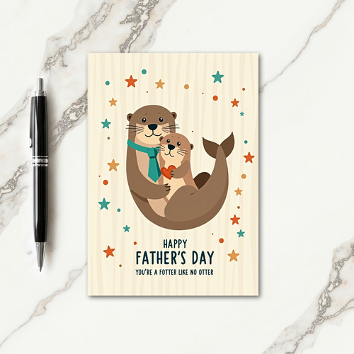 Teal Tie Fathers Day Art Card