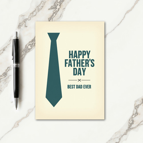 Teal Tie Fathers Day Card