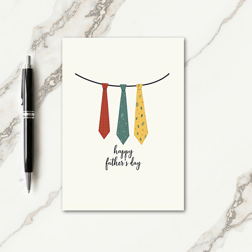 Teal Tie Fathers Day Pattern Card