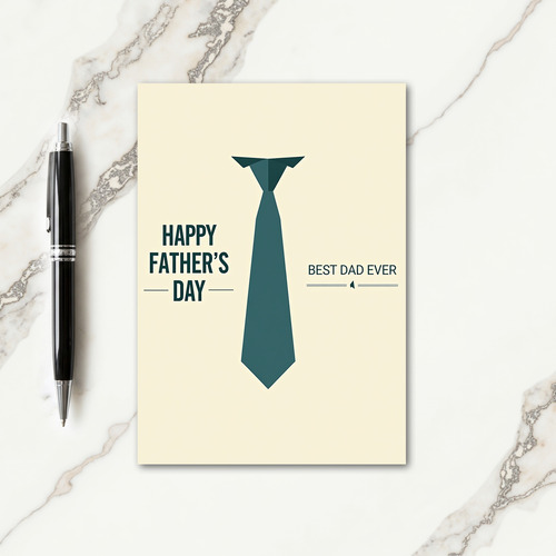 Teal Tie Sweet Fathers Day Card