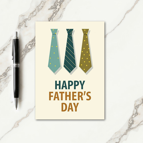 Teal Ties Fathers Day Card