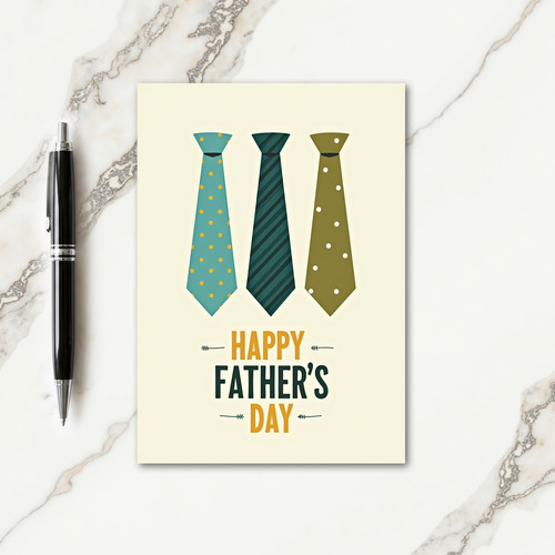 Teal Ties Sweet Fathers Day Card