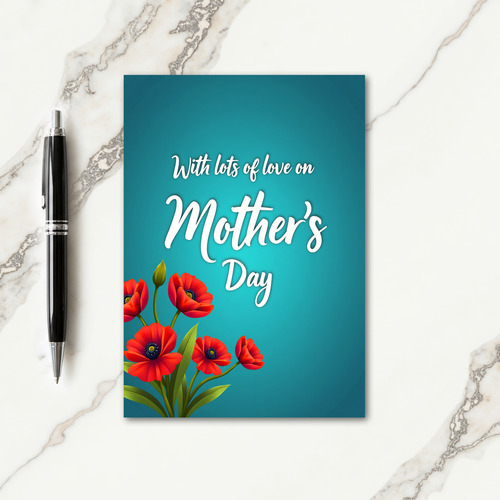 Teal Tone Mothers Day Art Card