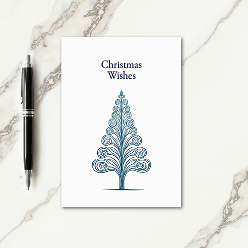 Teal Tree Christmas Card