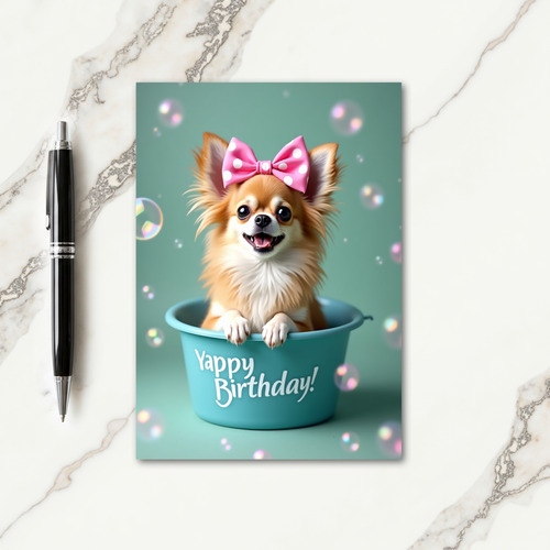 Teal Tub Birthday Card