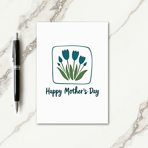 Teal Tulips Sweet Mothers Day Card