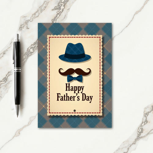 Teal Tweed Fathers Day Card