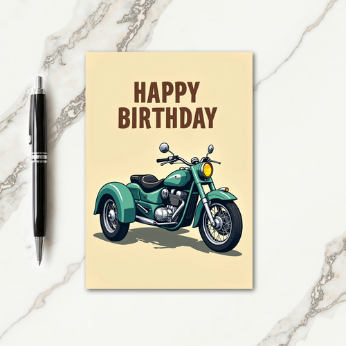 Teal Vehicle Birthday Card