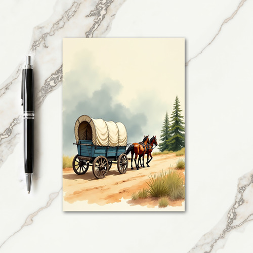 Teal Wagon Fathers Day Card
