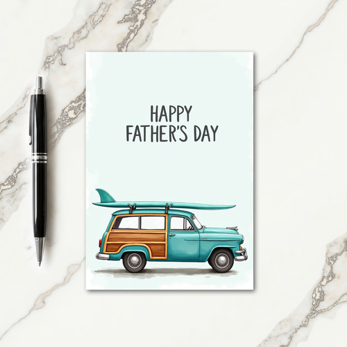 Teal Wagon Sweet Fathers Day Card