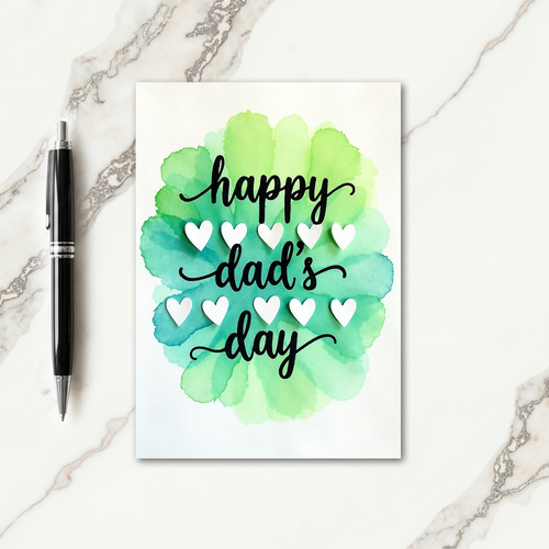 Teal Watercolor Fathers Day Card