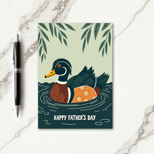 Teal Waterfowl Fathers Day Card