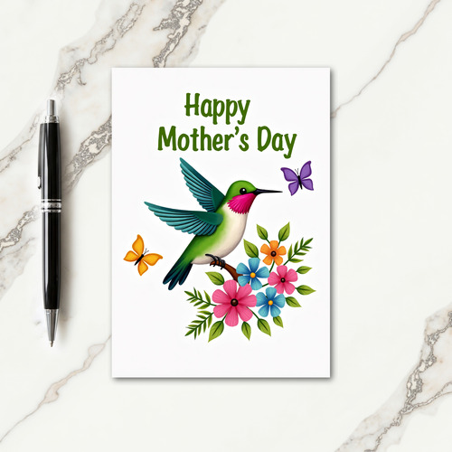 Teal Wings Mothers Day Card