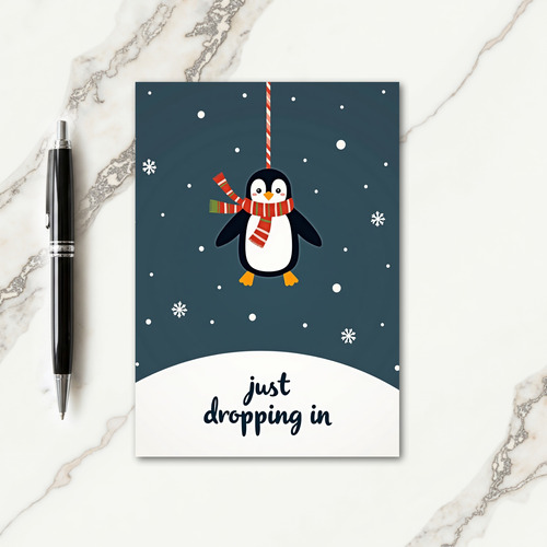 Teal Winter Bird Card thumbnail