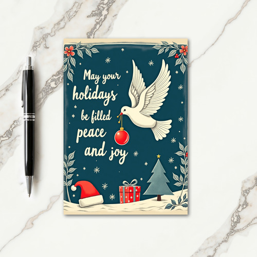 Teal Winter Christmas Card