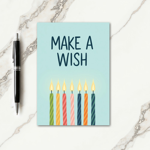 Teal Wish Birthday Card