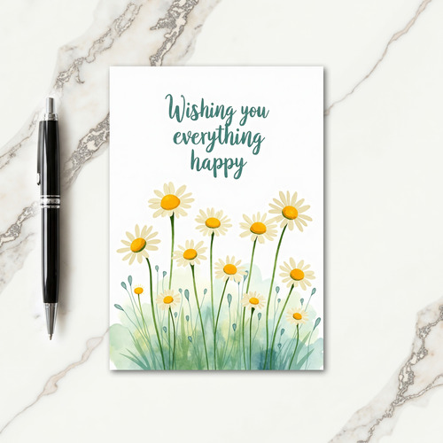 Teal Wishing Birthday Card