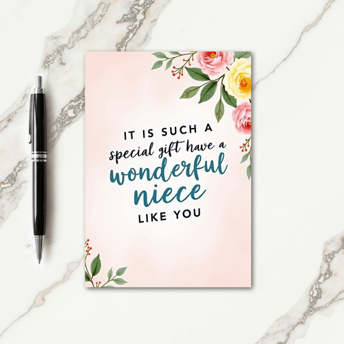 Teal Wonderful Niece Message Card