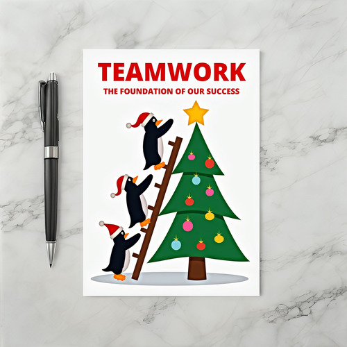 Teamwork Builds Christmas Success Card