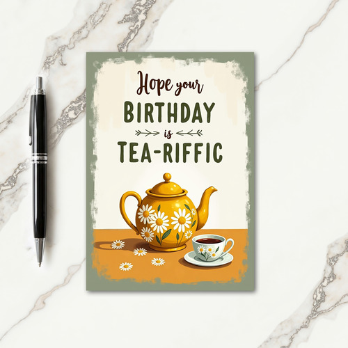 Teapot Floral Birthday Card