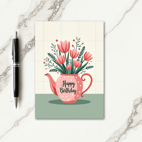 Teapot Floral Celebration Card