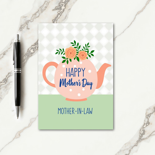 Teapot Illustration Mothers Card