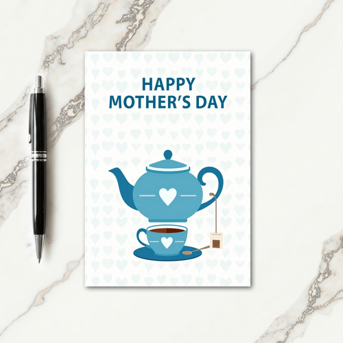 Teapot Mothers Day Heart Card