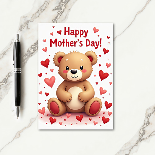 Teddy Bear Mothers Day Art Card