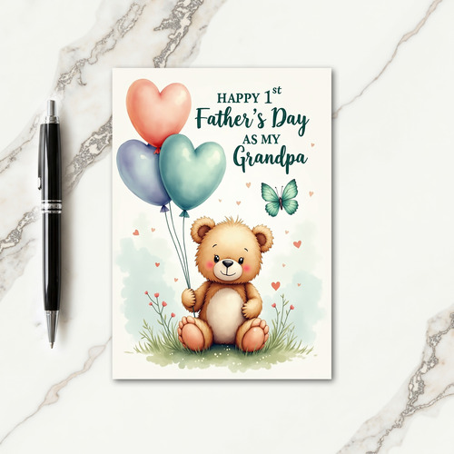Teddy First Fathers Day Card