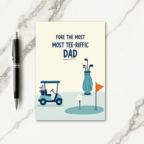 Teeriffic Dad Golf Scene Card