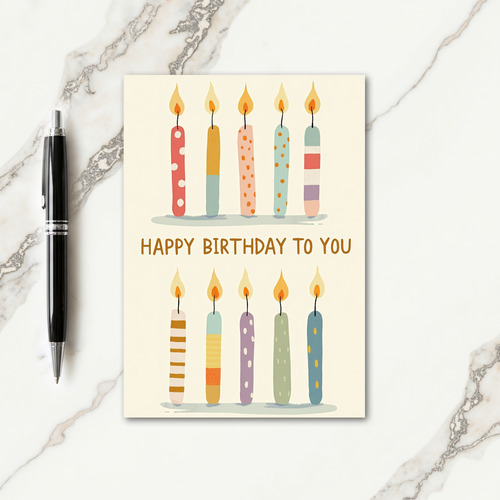 Ten Candles Birthday Card
