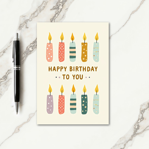 Ten Candles Birthday Wish Card