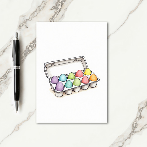 Ten Colorful Eggs Art Card