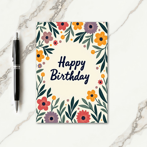 Tender Botanical Birthday Card