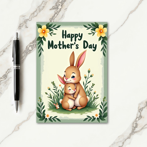 Tender Bunny Mothers Day Card