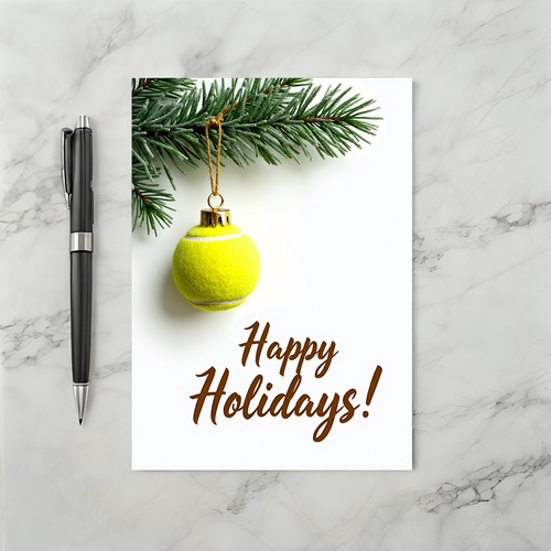 Tennis Ball Happy Holidays Card