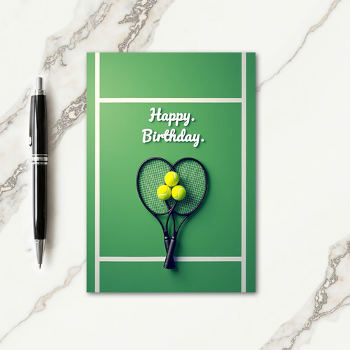 Tennis Heart Birthday Card